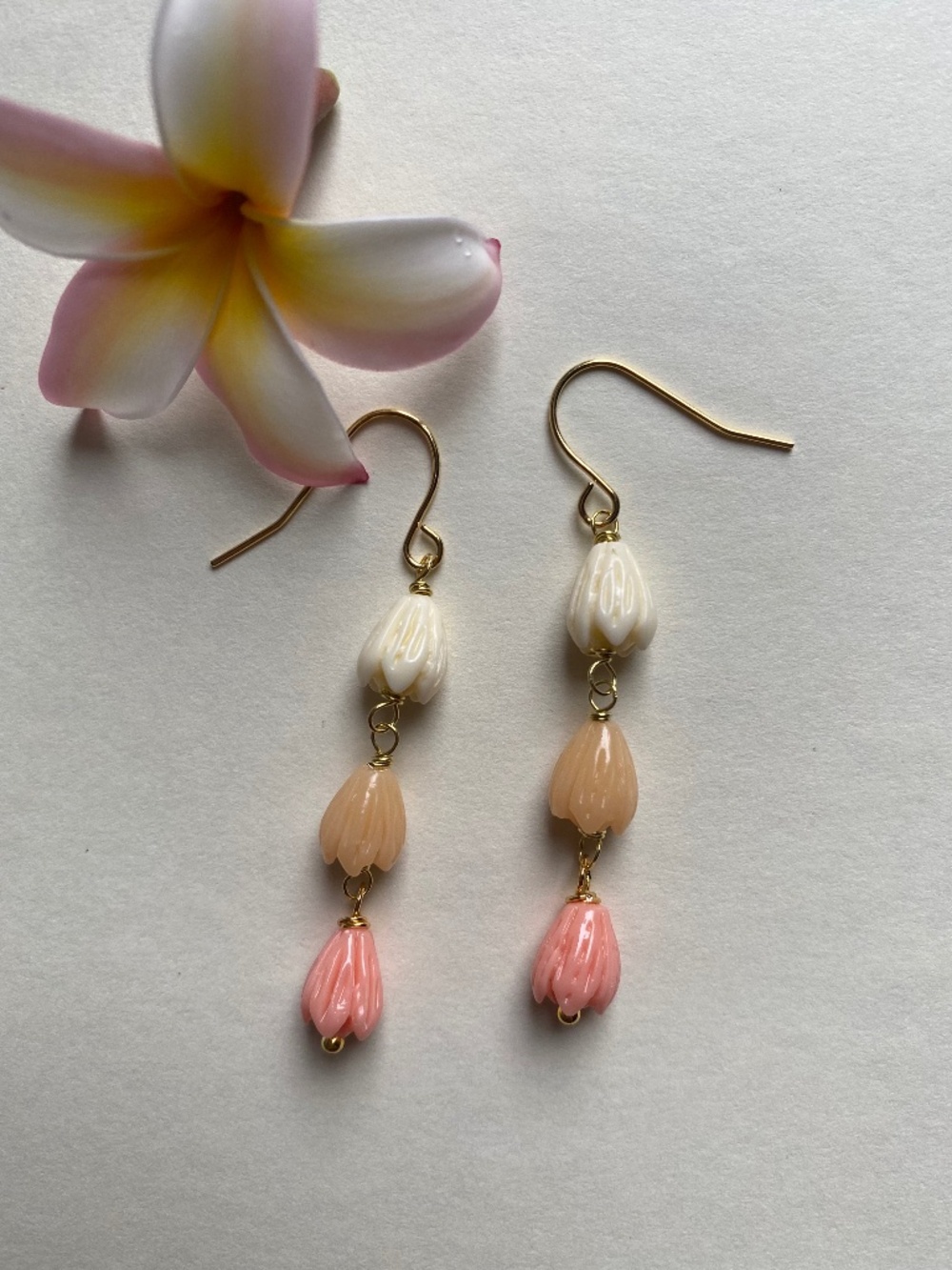Handmade Triclor Pikake Earrings